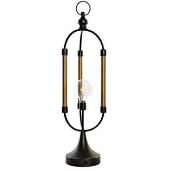 Decoración luminosa DKD Home Decor Negro Dorado Metal (18 x 18 x 61 cm), incluye bombilla, material metal