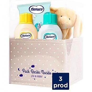 Nenuco Canastilla Regalo Bebé Recién Nacido con colonia, toallitas, jabón de baño infantil y doudou