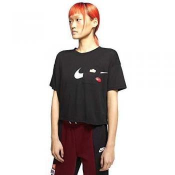 NIKE W Nk S/S Top Gx Icnclsh Wow Short Sleeve, Mujer, Black/White, M