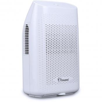 Ovonni última Versión, 2L Mini Deshumidificador Electrico Portátil, Deshumidificación 750 ml diarios, Auto-Apaga, Seguro y Silencioso, Evitar las bactérias y humedad