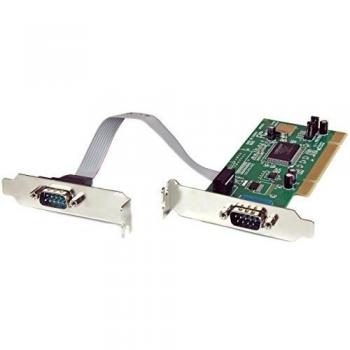 StarTech.com PCI2S550_LP - Tarjeta adaptadora PCI de 2 Puertos Serie RS232, Negro