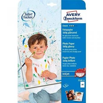 Papel Fotográfico Avery Zweckform Classic Inkjet A4 160g Glanz 20 Hojas
