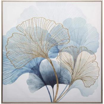 Lienzo Ginko enmarcado 58 x 58 cm - Azul - Atmosphera