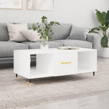Mesa de centro blanca pulida 102x50x40cm madera multicapa Vidaxl