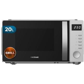 Microondas Cecotec Proclean 5105 Silver 20L con Grill, 700W, Tecnología 3DWave, 5 Niveles de Potencia y Temporizador de 30 Minutos