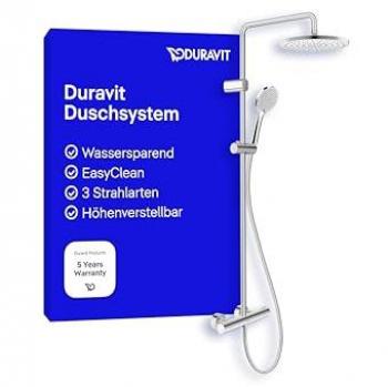 Sistema de Ducha Universal Duravit con Cabezal de 3 Chorros (Lluvia, Lluvia Intensa, Lluvia Suave) y Ahorro de Agua - Acabado Cromado