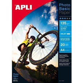 APLI Papel fotografico Bolsa 60 hojas A4 135 G Brillo 4134