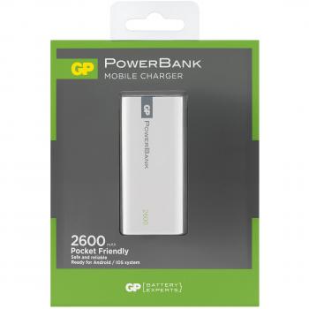 GP Batteries Portable PowerBank 1C02A batería Externa Blanco Ión de Litio 2600 mAh - Baterías externas