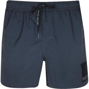 Armani Exchange Men's Blue Swim Shorts with Label Patch - XXL