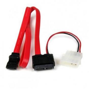 StarTech.com 36in Slimline SATA to SATA with LP4 Power Cable Adapter (8STSLSATAF36)