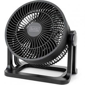 Black & Decker BXEFD30E Ventilador de Sobremesa Pequeño, 3 Velocidades, Silencioso, 20cm, Potente 35W, Ideal para Hogar y Oficina, Negro Circ
