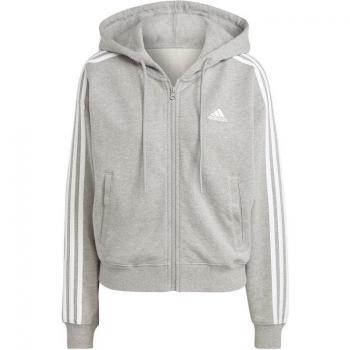 Sudadera con Capucha Adidas 3 Stripes French Terry para Mujer en Color Gris