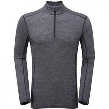 Montane para Hombre Primino 140g Zip Camiseta de Cuello Negro L