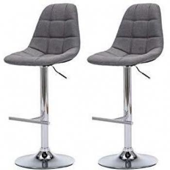 Taburete 2 Unidades Gris 42 x 49 x 94/114 cm