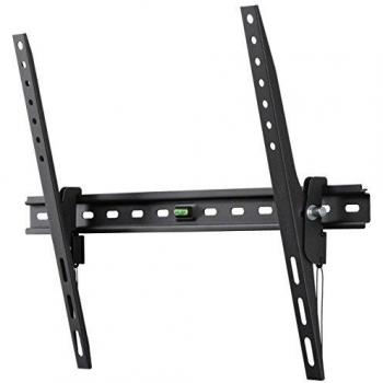 Grunkel - SP-15 IN-1 - Soporte de pared inclinable para TV. Soporta televisores de hasta 45Kg, set de accesorios, nivelador para rápida instalación. Rango inclinación: 3º arriba / 10º abajo- Negro