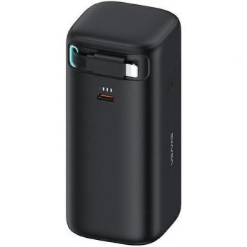 Powerbank Usams 18000mAh con Cable Retráctil Lightning PD45W Carga Rápida XMF Series Negro