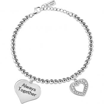 Pulsera Love de acero blanca con detalles elegantes