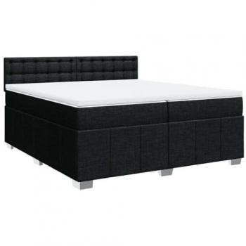 Cama box spring con colchón tela negro 200x200 cm Vidaxl Negro