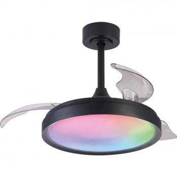 Ventilador de techo LED Siberia Mini negro silencioso 91cm CCT RGB