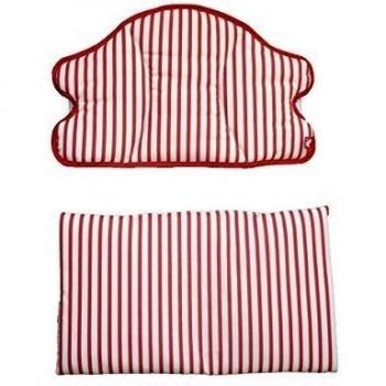 Linden 35425 cojines para sillas altas rayas, blanco / rojo