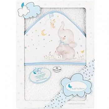 Interbaby 01227-11 - Capa de baño ELEFANTE blanco y azul, unisex