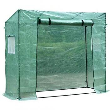 Outsunny Invernadero con Puerta Enrollable y Estructura de Acero Invernadero de Jardín Terraza Patio para Cultivo de Plantas 200x73x168 cm Verde