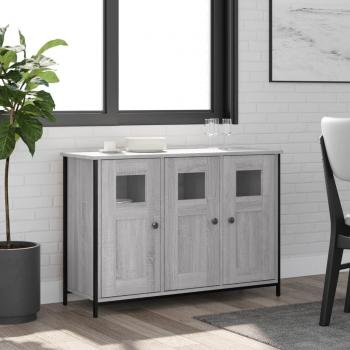 Aparador de madera de ingeniería 100x35x70 cm, Mueble de Almacenaje de Salón, Buffet para salón, Armario Auxiliar, Armario de Almacenamiento en color gris Sonoma