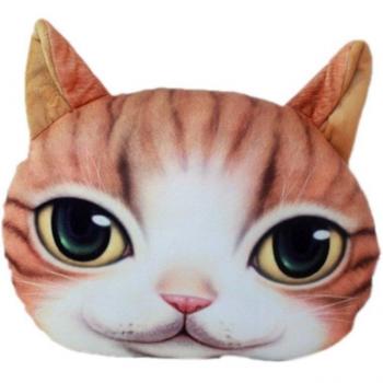 Remeehi 3d gato perro cabeza CUDDLE manta almohada sofá cojín peluche animal de peluche de juguete, algodón, 12#, 40x38cm