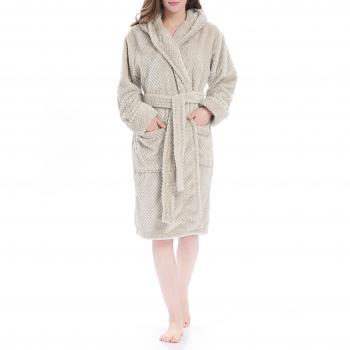 Genuwin Bata de Forro Polar para Mujer con Capucha - Albornoz de Lujo de Microfibra Polyester con Bolsillos Laterales - Oeko Tex 100 - Albornoces con Estilo Gofre C¨¢lido y Suave