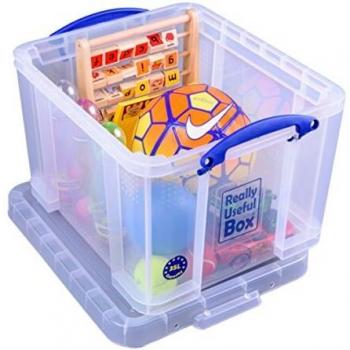 Really Useful RU35 CS TP - Caja de almacenamiento de plástico, Ligero Robusto Apilable de 35 Litros Claro