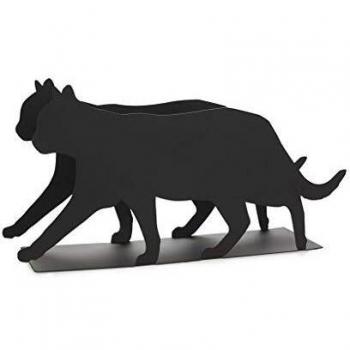 Balvi Revistero Feline Color Negro Práctico y Decorativo en Forma de Gato Hierro 21,5 cm