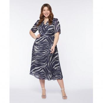 Vestido estampado de manga corta y escote de pico