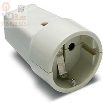 Famatel 2101 - Base movil diámetro 4,8 10a-250v toma tierra lateral blanco