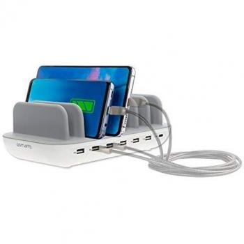 Base de Carga Multidispositivo 60W con 6 Puertos USB y 1 Puerto USB-C - 4Smarts Blanca