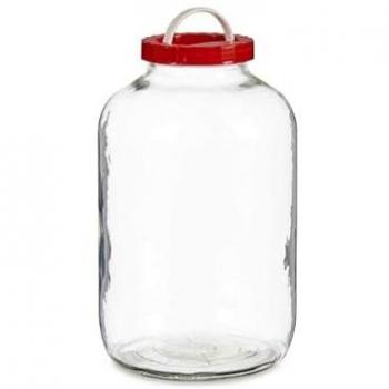 Tarro con Tapa y Asa Rojo de Polipropileno 8L - 20,5 x 33 x 20,5 cm (4 Unidades)