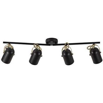 Foco de techo Nordlux Lotus, 4 luces, 2 brazos, E14, IP20, negro/dorado