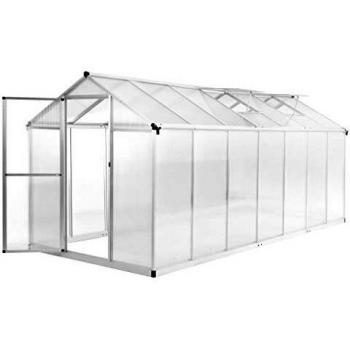 vidaXL Invernadero Aluminio 421x190x195 15,6 m³ Inernáculo Jardinera Plantador