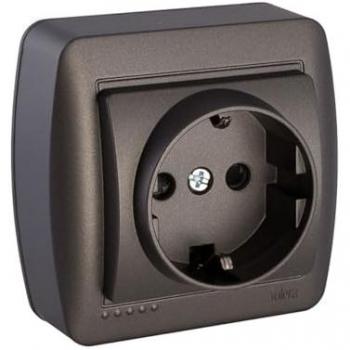 Base de enchufe Solera Mural 2p+t 16A 250V~ Superficie Grafito