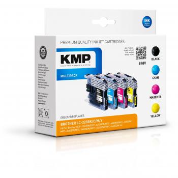 Pack de 4 Cartuchos de Tinta Compatible Brother LC-223 (Negro, Cian, Magenta, Amarillo) - KMP B48V 550 Páginas
