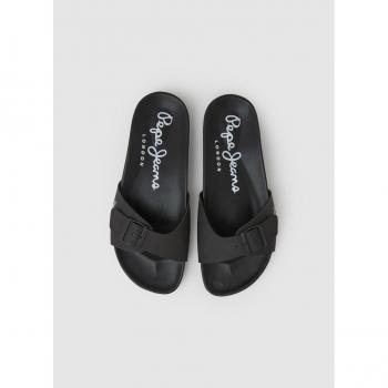 Pepe Jeans Bio Royal Single Black Flat Sandals for Men