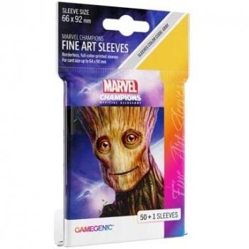 Gamegenic, Juego de Mesa Marvel Champions Sleeves Groot, Multilenguaje (incluye Español