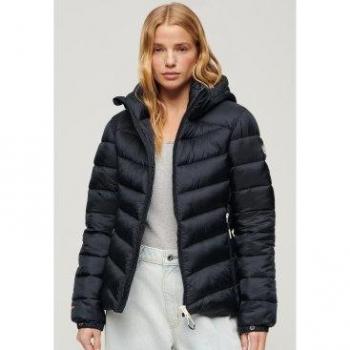 Chaqueta acolchada con capucha Superdry Fuji para mujer en color marino