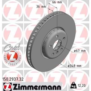 Disco de freno ZIMMERMANN 150.2937.32