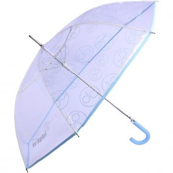 Paraguas transparente largo automático para mujer en azul