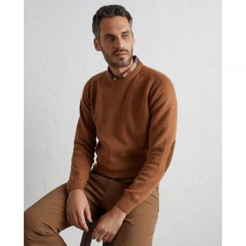 Jersey básico de lambswool con cuello redondo de hombre