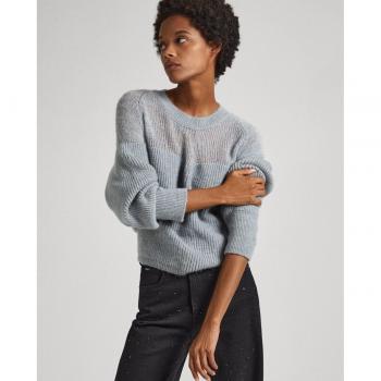 Jersey de mujer Pepe Jeans Femke azul con detalle semitransparente