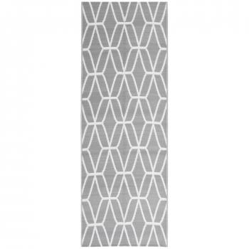Alfombra de exterior PP gris 80x250 cm
