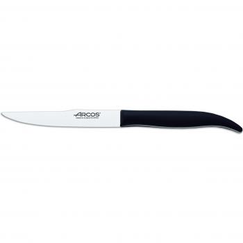 Arcos Serie Cuchillos de Mesa, Cuchillo Chuletero, Hoja Filo de Acero Inoxidable Nitrum de 110 mm, Mango Polipropileno Color Negro