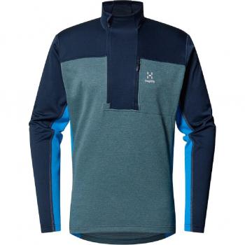 Forro polar Haglöfs ROC Flash Mid Half Zip azul acero para hombre