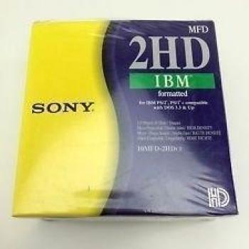 SONY 2HD IBM Formateado 1,44 MB Pack de 10 discos flojos, PN: 10MFD-2HDCF - EAN: 4901780190737
